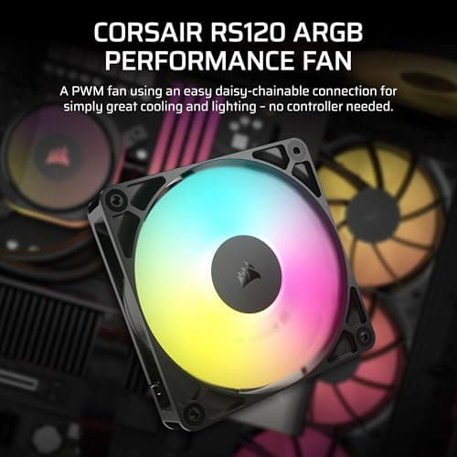 Corsair RS120 120mm Black ARGB PWM 72.8 CFM 1-Pack image