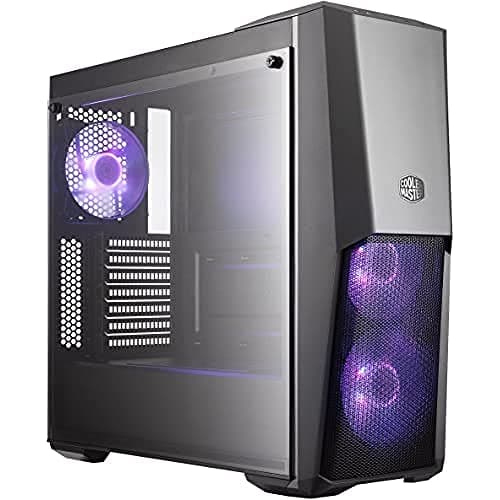 Cooler Master MasterBox MB500 ATX Mid-Tower with Three 120mm RGB Fans, Front Semi-Meshed Ventilation, Tempered Glass Side Panel & RGB Lighting System, Black (MCB-B500D-KGNN-S00) image