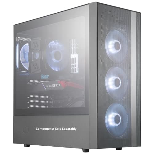 Cooler Master MasterBox NR600 (w/o ODD) ATX Mid Tower Black with Tempered Glass Side Panel image