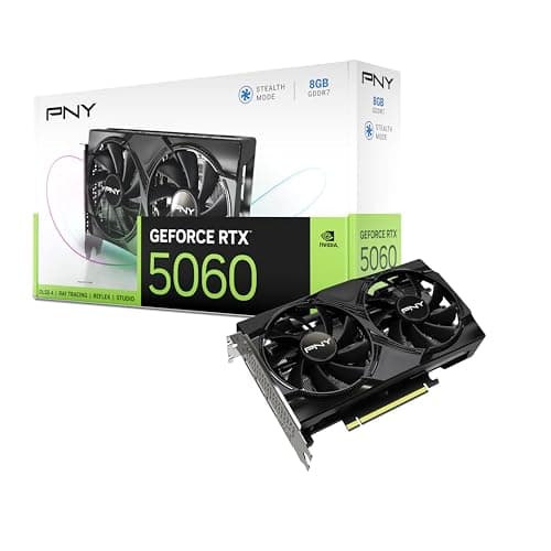 PNY Dual Fan GeForce RTX 5060 8GB GDDR7 Black image