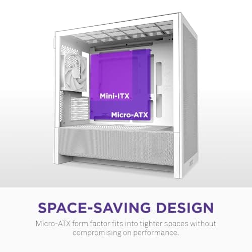 NZXT H3 Flow Micro ATX Mid Tower White Tempered Glass Side Panel and USB 3.2 Gen 2x2 Type-C USB 3.2 Gen 1 Type-A image