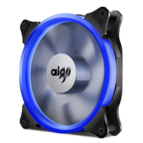 Aigo Halo LED Ring Fan 140mm 14cm Case Fan Silent Sleeve Bearing PC CPU Cooling Neon Quite Clear Case Fan Mod 4 Pin/3 Pin for Computer Cases CPU Coolers and Radiators (140mm, White) image