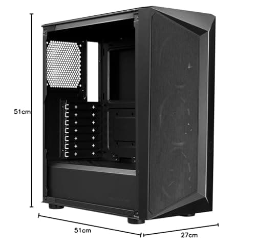 Cooler Master CMP 510 ATX Mid Tower Black with Tempered Glass Side Panel and USB 3.2 Gen 1 Type-A USB 2.0 Type-A image