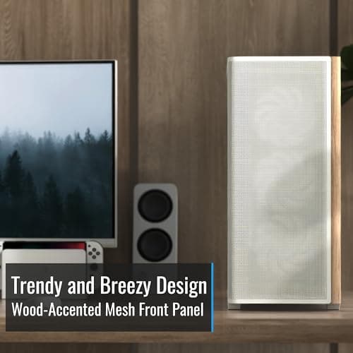 Aerocool D501A V2 ATX Mid Tower White with Tempered Glass Side Panel and USB 3.2 Gen 2 Type-C, USB 3.2 Gen 1 Type-A Front Panel image