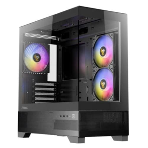 Antec CX500M RGB Micro ATX Mini Tower Black Tempered Glass Side Panel and USB 3.2 Gen 2 Type-C, USB 3.2 Gen 1 Type-A image