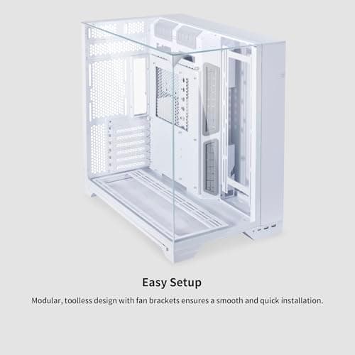 Lian Li O11 Vision ATX Mid Tower White Tempered Glass Side Panel image