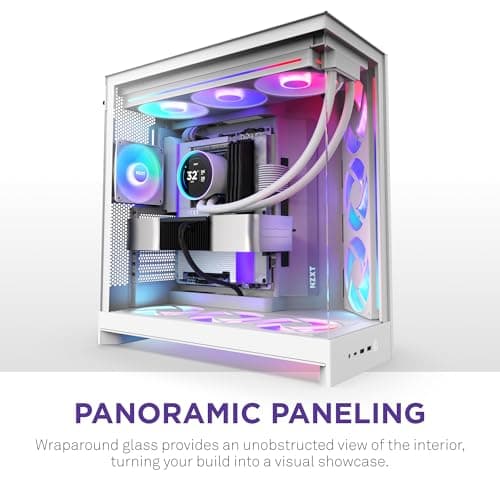NZXT H9 Flow RGB+ (2025) ATX Mid Tower White Tempered Glass image