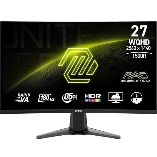 MSI MAG 27CQ6F 27" 1440p 180Hz VA Curved Monitor image