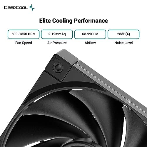 DeepCool AK400 ZERO DARK Performance CPU Cooler, 4 Copper Heat Pipes, 120mm Fluid Dynamic Bearing PWM Fan, 220W TDP image