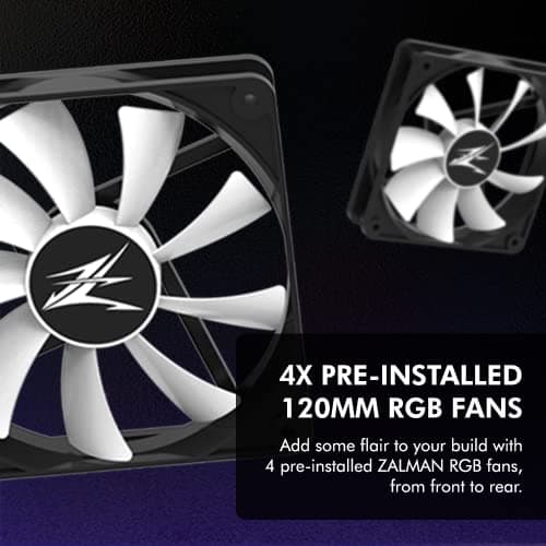 Zalman i3 NEO ATX Mid Tower Black / Silver Tempered Glass Side Panel image