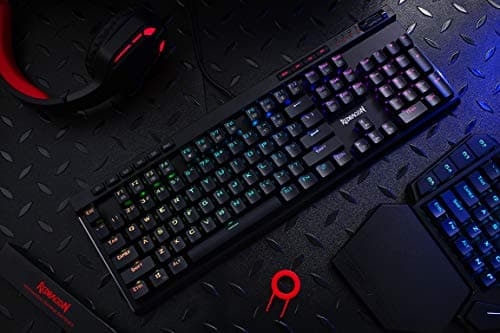Redragon K580 VATA RGB LED Backlit Mechanical Gaming Keyboard with Macro Keys & Dedicated Media Controls, Onboard Macro Recording (Blue Switches) image