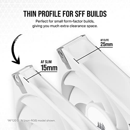 Corsair iCUE AF120 120mm White SLIM RGB PWM 56.3 CFM image