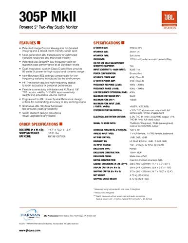 JBL LSR305 2.0 Channel 82 W Speaker System image