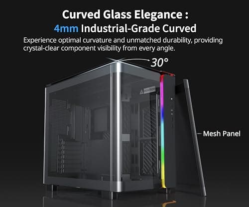 Montech KING 95 ATX Mid Tower Black with Tempered Glass Side Panel and USB 3.2 Gen 1 Type-C, USB 3.2 Gen 1 Type-A image