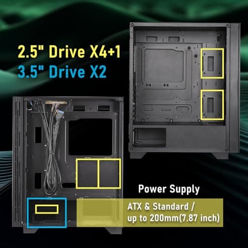 BitFenix FLOW ATX Mid Tower Black Tempered Glass Side Panel image