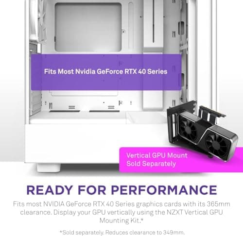 NZXT H5 Flow (2022) ATX Mid Tower White with Tempered Glass Side Panel and USB 3.2 Gen 2x2 Type-C / USB 3.2 Gen 1 Type-A image