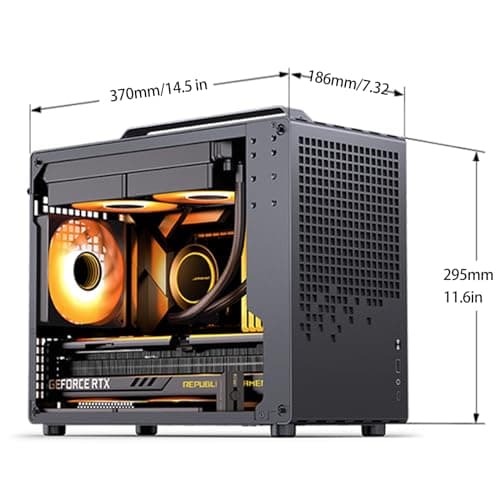 Jonsbo Jonsplus Z20 Micro ATX Desktop Black with Tempered Glass Side Panel and USB 3.2 Gen 2 Type-C, USB 3.2 Gen 1 Type-A image