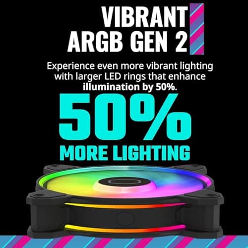 Cooler Master MasterFan MF120 Halo² 120mm Black Addressable RGB PWM 1-Pack image