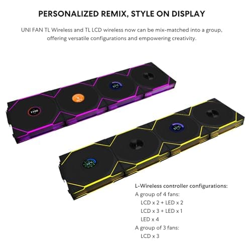 Lian Li UNI FAN TL Wireless 120mm 83.4 CFM Addressable RGB Reverse PWM White 3-Pack image