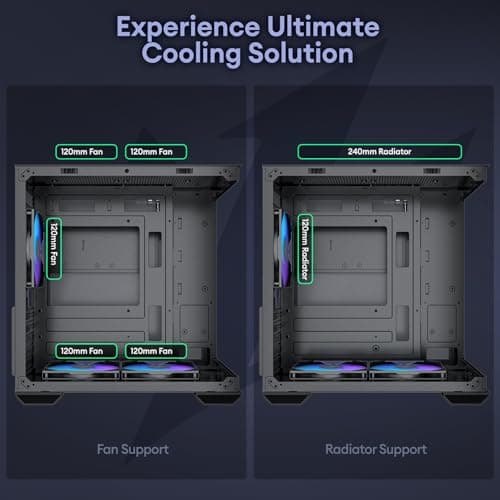 Okinos Mirage 4 Micro ATX Mini Tower Black with Tempered Glass Side Panel, USB 3.2 Gen 2 Type-C, USB 3.2 Gen 1 Type-A image