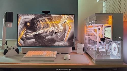 Geometric Future Model 5 Fanless ATX Mid Tower White Tempered Glass Side Panel image