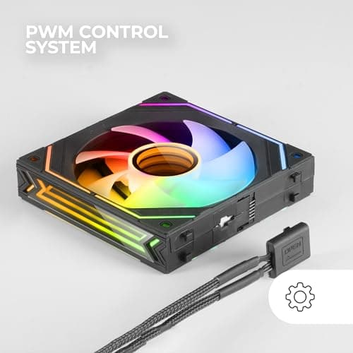 Mars Gaming MF-LINKFINITY 120mm Black Addressable RGB PWM 69 CFM 3-Pack image