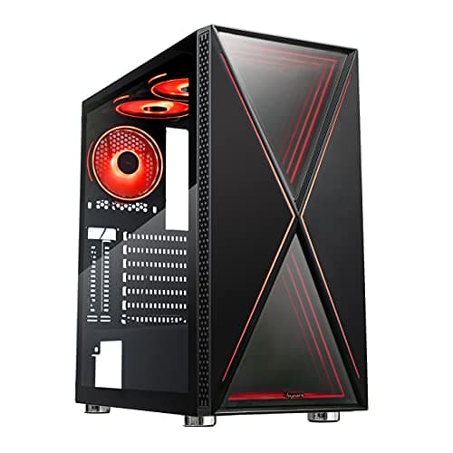 BGears b-BlackWidow-RGB ATX Mid Tower Black with Tinted Tempered Glass Side Panel and Front Panel USB 3.2 Gen 1 Type-A, USB 2.0 Type-A image