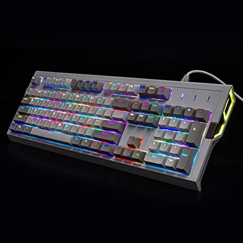 Ajazz AK510 Retro Mechanical Gaming Keyboard - PBT SP Spherical Keycaps - Classic Grey-White Matching - RGB Backlight - Brown Switches image