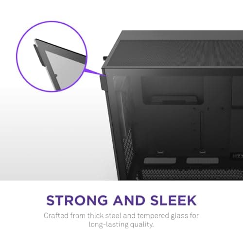 NZXT H5 Flow (2024) ATX Mid Tower Black with Tempered Glass Side Panel and USB 3.2 Gen 2x2 Type-C, USB 3.2 Gen 1 Type-A image