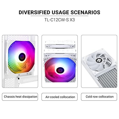 Thermalright TL-C12CW-S X3 120mm White PWM Addressable RGB 66.17 CFM 3-Pack image