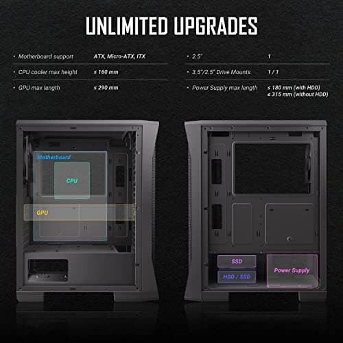 Antec NX360 ATX Mid Tower Black with Tempered Glass Side Panel and USB 3.2 Gen 1 Type-A, USB 2.0 Type-A image