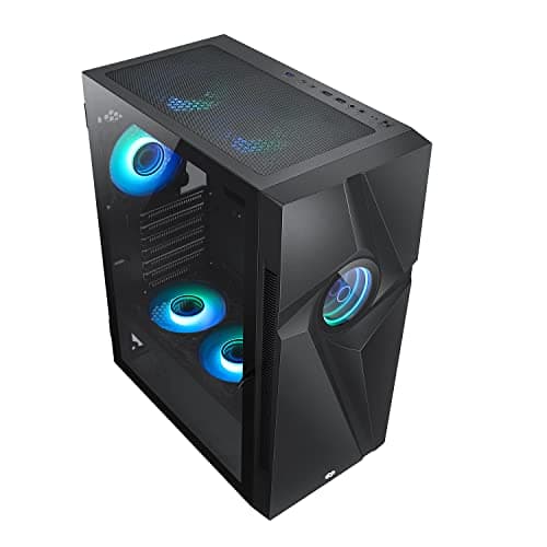 BGears b-Vortex-RGB ATX Mid Tower Black with Tempered Glass Side Panel and USB 3.2 Gen 1 Type-A, USB 2.0 Type-A Front Panel image