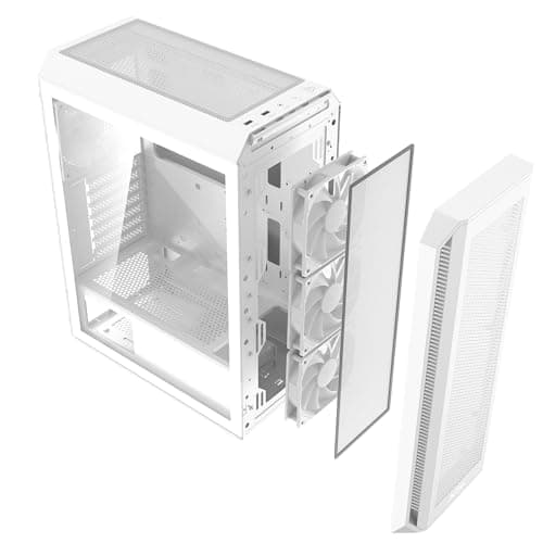 ADATA XPG VALOR AIR PLUS ARGB ATX Mid Tower White with Tempered Glass Side Panel and USB 3.2 Gen 1 Type-A image