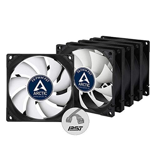 ARCTIC F8 80mm Black / White PWM PST 31 CFM 5-Pack image