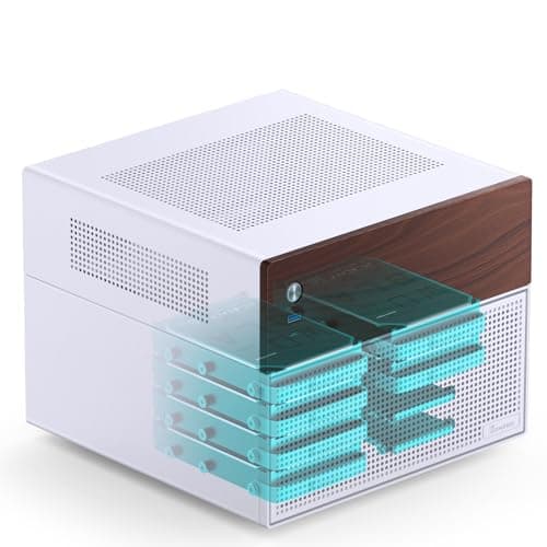 Jonsbo N4 MicroATX Desktop White / Brown Mesh Side Panel, USB 3.2 Gen 2 Type-C & USB 3.2 Gen 1 Type-A Front Panel image