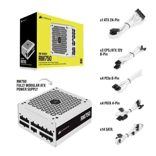 Corsair RM750 White / Black 750W Fully Modular 80+ Gold Certified image