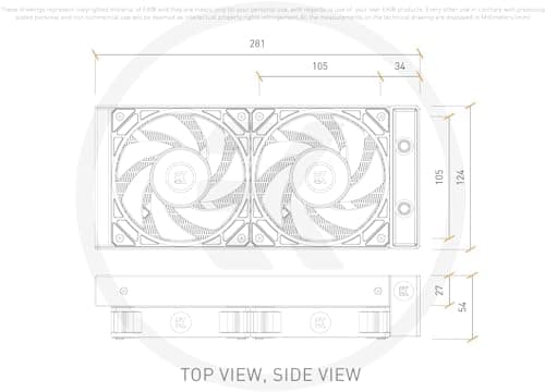 EK EK-Nucleus Water 240mm Lux D-RGB 72 CFM White image
