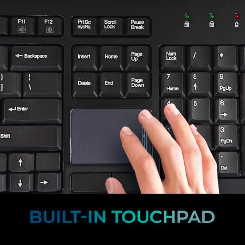 Adesso WKB-4400UB Wireless Standard Keyboard With Touchpad image