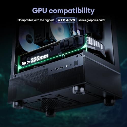 Okinos Aqua 3 Micro ATX Mini Tower Black Tempered Glass Side Panel image