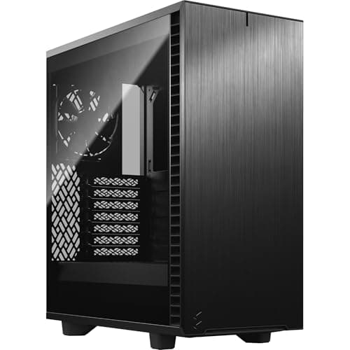 Fractal Design Define 7 Compact ATX Mid Tower Black with Tinted Tempered Glass Side Panel and Front Panel USB 3.2 Gen 2 Type-C, USB 3.2 Gen 1 Type-A, USB 2.0 Type-A image