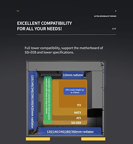 Geometric Future Model 8 ATX Mid Tower Black / Blue with Tinted Tempered Glass Side Panel and USB 3.2 Gen 2 Type-C, USB 3.2 Gen 1 Type-A, USB 2.0 Type-A image