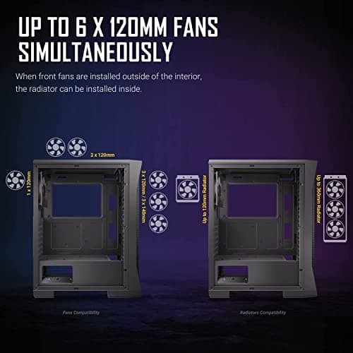 Antec NX360 ATX Mid Tower Black with Tempered Glass Side Panel and USB 3.2 Gen 1 Type-A, USB 2.0 Type-A image