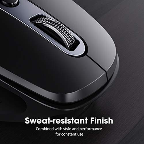VicTsing Pioneer Rechargeable Bluetooth Mouse, Easy-Switch Up to 3 Devices, Wireless Computer Mouse with Side Scroll Wheel, 5 Levels Adjustable DPI, Mouse for Laptop Android/OS/iOS/Windows/Linux image