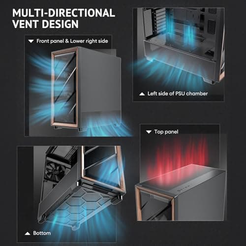Antec FLUX ATX Mid Tower Black / Brown Tempered Glass Side Panel image