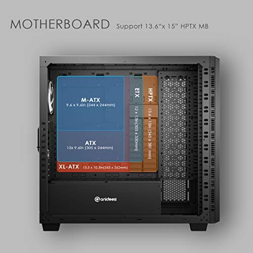 Anidees AI CRYSTAL XL PRO LITE ATX Full Tower Black Tempered Glass image