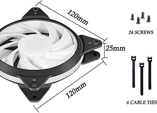 upHere T7SYC7 120mm Black Addressable RGB PWM 6-Pack image