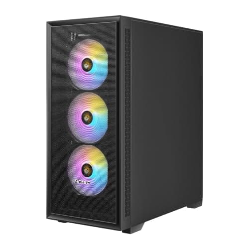 Antec AX81 ELITE ATX Mid Tower Black Tempered Glass Side Panel, USB 3.2 Gen 1 Type-A and USB 2.0 Type-A image