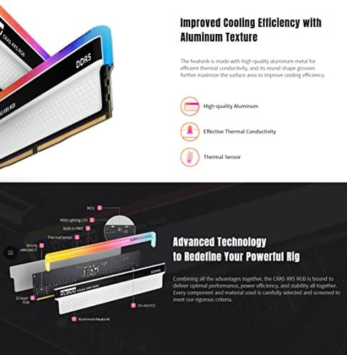 Klevv CRAS XR5 RGB White DDR5-7000 CL36 32GB (2x16GB) image