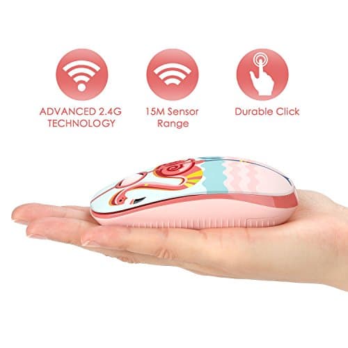 Jelly Comb 2.4G Slim Wireless Mouse with Nano Receiver, Less Noise, Portable Mobile Optical Mice for Notebook, PC, Laptop, Computer, MacBook (Flamingo) image