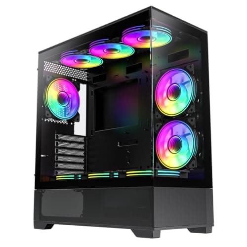 GameMax Vista AB ATX Mid Tower Black Tempered Glass Side Panel image